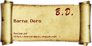 Barna Ders névjegykártya